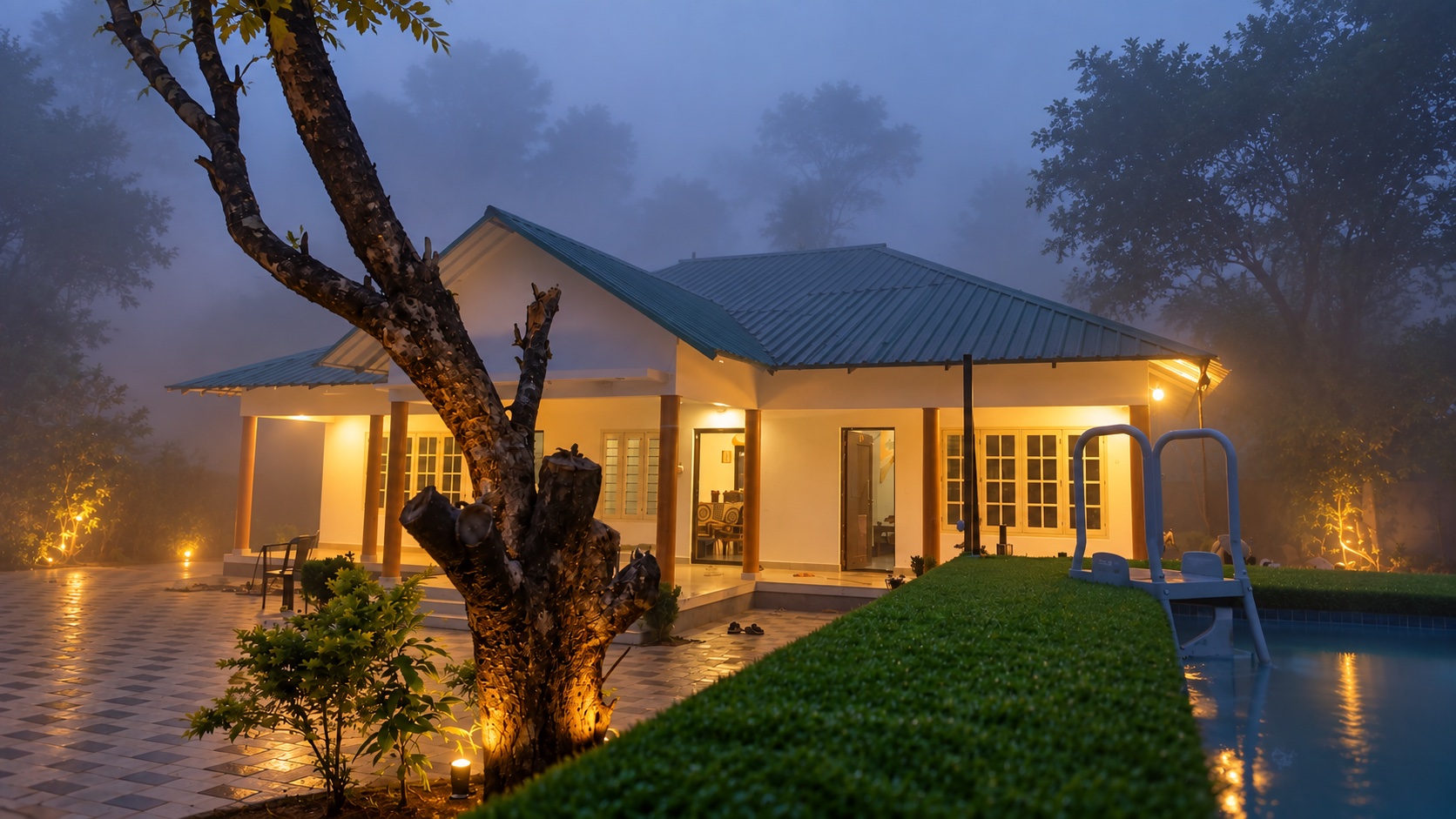 Pool and villa